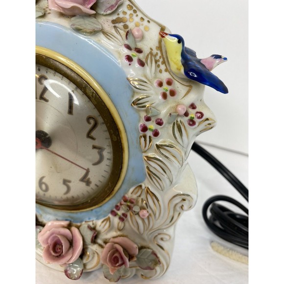 VTG. OCCUPIED JAPAN SC PORCELAIN CLOCK HANDPAINTED - Picture 13 of 15